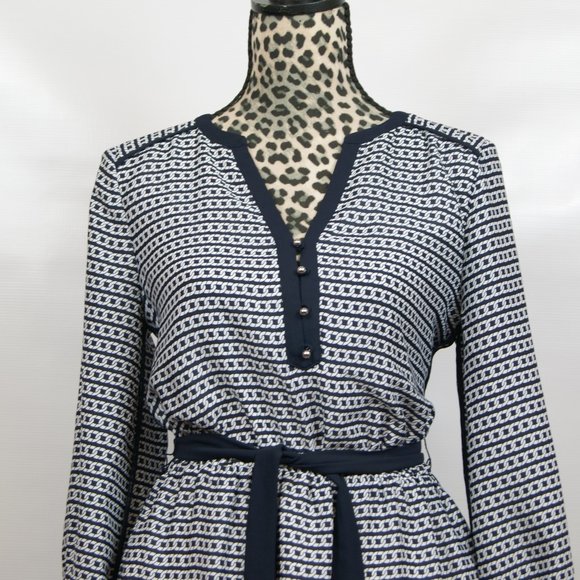 Banana Republic Dress Sz 8 Blue White - Picture 3 of 13